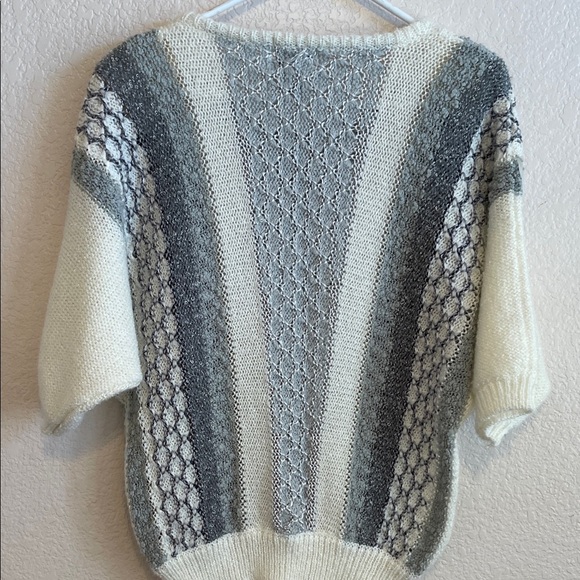 Koret Women's Crew Neck Sweater in Gray and Cream - Picture 6 of 8